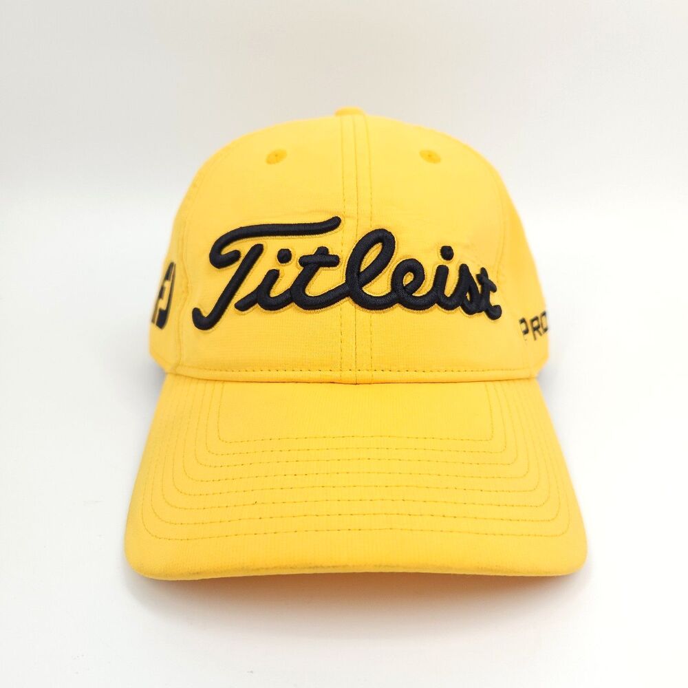 Titleist Pro V1 Hat Cap Yellow/Black Golf  Adjustable Embroidered Logo